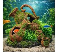 Décoration aquarium amphore cachette poissons décor naturel 13 cm