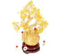 Décoration Arbre de Fortune Chinois en Cristal, Ornement de Table