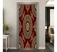 Décoration Autocollante de Porte 90x200 cm Style Mandala BohèMe Auto-Adhésif Vinyle, Affiche de Porte Décorative Rouge Papier Peint Art-Effet Trompe-l’Œil, Sticker Intérieur