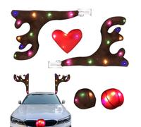 Décoration Automobile Renne - Décorations Extérieures Auto Éclairées Noël - Ornement De Fêtes pour Capot De Voiture | pour Défilés Fête de Rue SUV Camions Voyages Routiers