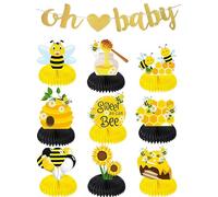 Décoration Baby Shower Abeille 10 Pièces - Centres de Table Nid d’Abeille