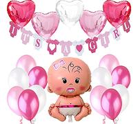 Décoration Baby Shower Kit de Fête de Naissance. It’s a Girl Banderole C’est Une Fille Bannière + 1 XXL Bébé Petit Ballon Aluminium