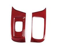 Décoration Bande Garniture Pour 911 718 2013-2021 Véritable Fibre Carbone Intérieur Porte Fenêtre Lève-vitre Panneau Commutation Couverture Car Styling Cadre Couverture Autocollants(Rouge)