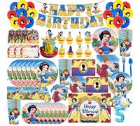 Décoration blanche-neige d'anniversaire, ensemble de fournitures de fête, assiette, tasse, serviette, bannière, décoration de gâteau, décoration d'anniversaire pour bébé Balloon set 3