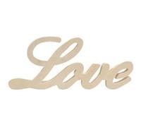 décoration bois mot love 28x12cm nature - artemio 14001885 Gris G