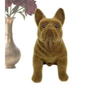 Décoration Bouledogue Français - Décoration De Chambre Mignonne Floquée | Petites Figurines Bulldog Français Flockées - pour Intérieur Extérieur Table Étagère Cheminée Bureau Jardin Cour Patio Noël
