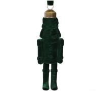 Décoration casse-noisette floquée faite à la main pour sapin de Noël et fenêtre intérieure, construction en plastique robuste pour ajouter du charme saisonnier à l'intérieur (vert ardoise)