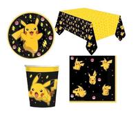 Décoration ( cde 4 ) d'anniversaire - Pokemon - Mgs33 - Assiettes, gobelets, serviettes - 8 invités - Multicolore