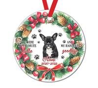 Décoration Céramique Sapin De Noël Couronne De Pommes De Pin Chien Au Paradis Tu As Été Mon Adieu Le Plus Difficile Créatif Décoration Noelpersonnalisé Ornement Céramique pour