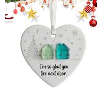 Décoration Céramique Sapin de Noël | Décor Cœur en Céramique Amour pour Noël,Décorations Fêtes Hiver pour Balcon Chambre - pour Salon Chambre Mur Fenêtre