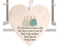 Décoration Céramique Sapin de Noël | Décoration Cœur en Céramique Amour pour Noël,Souvenir De Verre Suspendable pour Porte Mur Fenêtre Balcon Chambre | Ornement Hiver Fêtes