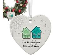 Décoration Céramique Sapin De Noël | Ornements Céramique Cœur D'Amour - Décoration Saisonnière Suspendue,Porte Salon Maison Campagne Balcon Adultes Ados Étudiants Femmes Filles Voisins Ornements Arbre