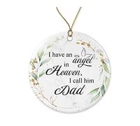 Décoration Céramique Sapin De Noël Papa, J'Ai Un Ange Au Ciel Que J'Appelle Papa Personnalisé Décoration Noel Créatif Pendentifs pour Vacances Salon Mur
