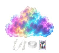 Decoration Chambre Led Nuage Plafond Coton, 3d D'Orage à Monter Soi-MêMe, 200 Cm DéCoration Lumineuse Led Nuages AlimentéE Par Usb,Doté de plusieurs lumières d'ambiance Pour Deco Salle De Jeux