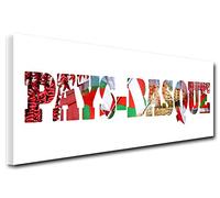 Décoration Chambre Tableau, Tableau Deco, Tableau Design, Tableau Mural, Tableau Toile Deco Lettrage Pays Basque, 80x30 cm