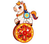 Décoration Cheval Balançoire en Bois | Jouet de Base Autobalançant Pour Adultes,Ensemble Puzzle Cheval,pour Adultes Saint Nicolas Anniversaire