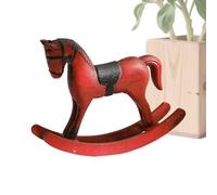 Décoration Cheval - Jouets À Bascule en Bois Vintage Et Drôles,Cheval à Bascule Jouet Ornement de Bureau,pour Noël Anniversaire Garçons Filles Maison Bureau Salon Salle De Jeu