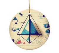 Décoration circulaire en céramique pour sapin de Noël mathématiques Géométrie geek impression calcul geek décoration de Noël pour la maison