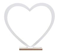 DÉCORATION COEUR MARIAGE BOIS 39X4X37CM BLANC