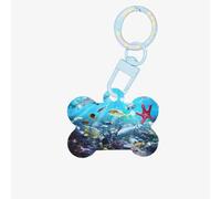 Décoration colorée 3D en acrylique avec motif paysage de mer sous l'eau de poissons tropicaux pour animaux de compagnie, porte-clés pour les vacances pour les amoureux des animaux de compagnie, cadeau