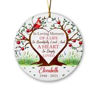Décoration commémorative de Noël en céramique personnalisée, cadeau de condoléances cardinal pour les proches dépassés, décoration personnalisée en mémoire amoureuse de la vie si magnifiquement vécue
