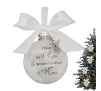 Décoration commémorative de Noël transparente en forme de boule en plumes d'ange - Décorations de condoléances pour sapin de Noël, condoléances pour deuil - Pendentif pour fenêtre, salon, cour