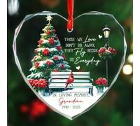 Décoration commémorative en verre « Ceux que nous aimons ne pas aller loin », cadeau pour la famille avec un perdu, décoration de Noël de condoléances avec nom et année personnalisés