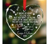 Décoration commémorative en verre en forme de cœur pour chien avec inscription « It Broke My Heart to Lose You » - Cadeau de condoléances personnalisé - Cadeau pour qui perd son animal de compagnie
