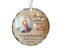 Décoration commémorative personnalisée en verre, souvenir de Noël pour la perte d'un être cher