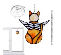 Décoration commémorative pour chat - Cadeaux de perte d'animaux de compagnie, souvenir souvenir personnalisé | Mémorial pour chat en acrylique fait à la main - Ornements 2D pour chat avec ailes d'ange
