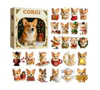 Décoration commémorative pour chien - Décoration de deuil | Chiens | Décoration pour chien en acrylique 2D | Figurines dynamiques de compte à rebours de Noël 24 jours | Pour les vacances, Halloween