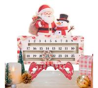 Décoration Compte À Rebours De Noël 25 Jours Centre Table Bois Père Noël