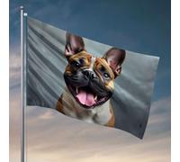 Décoration cool pour chambre de gars Un chien heureux avec sa langue sortie. Drapeau Happy Camper Cadeaux de chambre pour filles (120 x 180 cm)