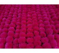 DECORATION CRAFT Guirlande de Fleurs de Calendula artificielles Magenta de 1,5 m pour fêtes, Mariages, Festival Diwali Mehndi Pooja et décoration Traditionnelle Indienne - Décoration d'intérieur -
