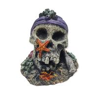 Décoration crane 16x17x15cm, pour aquarium