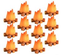 Décoration créative avec 12 modèles miniatures de feu en résine réaliste