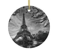 Décoration créative en céramique à suspendre pour sapin de Noël avec cordes dorées