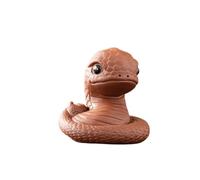 Décoration créative en céramique avec petit serpent en forme de serpent - Argile violette pour cérémonie du thé, jeu de thé, bureau, décoration de table à thé (rouge)