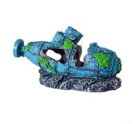 Décoration créative pour aquarium en résine sûre, avec trous de ventilation et design réaliste pour l'aménagement paysager et l'activité de poissons (sous-marins petit)