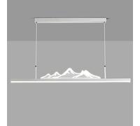 Décoration créative pour la maison Grand lustre linéaire brossé D variateur LED moderne longue bande lampe suspendue îlot de cuisine montagne noir blanc plafond suspendu pour salle à manger salon LWX