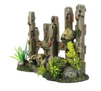 Décoration d’aquarium clôture avec têtes de mort Aqua Della Vert 19,5x8x12,8 cm