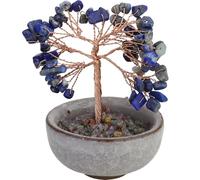 Décoration d’arbre en cristal de guérison en lapis-lazuli, arbre de chakra en cristal de fil de cuivre, cadeaux d’arbre en cristal faits à la main Reiki, adapté à la décoration de la maison (cyan)
