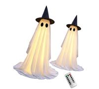Décoration d ' entrée de vacances, décor de chapeau de sorcière d ' Halloween, couches de, présentation murale de porche de fête, arrangement saisonnier léger flottant en 2 pièces, chapeau de en de