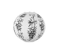 Décoration d'abat-jour en papier, Lanterne suspendue de 12 pouces, poisson rouge en bambou multicolore, poèmes, peinture à l'encre crevette(White)