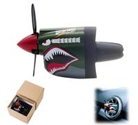 Décoration d'aération de voiture de chasse P-40, décor de tableau de bord à hélice dynamique de requin, clip d'aération de désodorisant de voiture, s'adapte à la plupart des évents de véhicules (#01)
