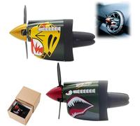 Décoration d'aération de voiture de chasse P-40, décor de tableau de bord à hélice dynamique de requin, clip d'aération de désodorisant de voiture, s'adapte à la plupart des évents de véhicules (mix)