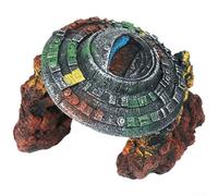 Décoration d'aménagement paysager d'aquarium avec vaisseau spatial OVNI en résine, décoration sous-marine réaliste pour aquariums, crée un environnement aquatique unique (OVNI)