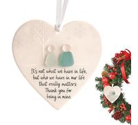 Décoration d'amitié en forme de cœur, décorations de Noël en acrylique en forme de cœur, souvenir en verre de mer à suspendre, parfait pour décoration murale, cadeau d'anniversaire, cadeau de Noël