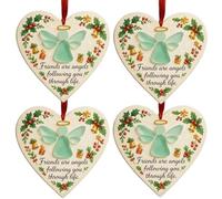 Décoration d'amitié en forme de cœur en verre de mer - Décoration intemporelle en forme de cœur - Fait à la main - Pour amis - Pendentif d'arbre de Noël et décoration suspendue (4)