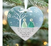 Décoration d'amitié en Verre de mer, décoration d'amitié en Verre de mer en Forme de Flocon de Neige, ce n'est Pas ce Que Nous Avons dans la Vie, mais Qui, décorations à Suspendre pour Sapin (B)